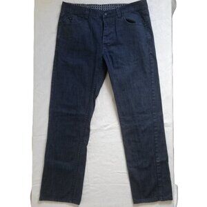 Men's DC Denim Coated Cotton Straight Leg Dark Blue Jeans 36 x 32